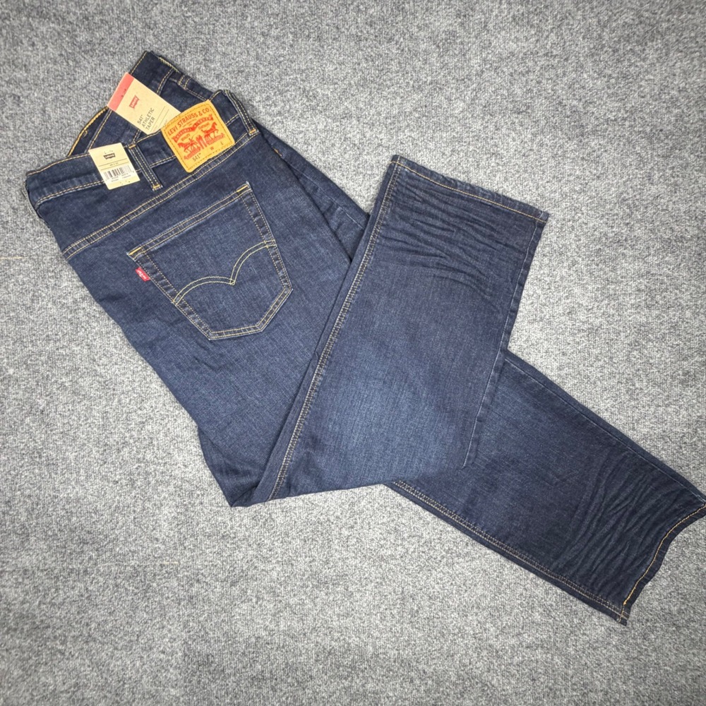 Levis 541 Athletic Taper Mens Jeans Dark Wash Stretch Denim 48x30 NEW